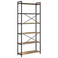 Рафт за книги 80 x 30 x 189,5 см Инженерна дървесина Дъб