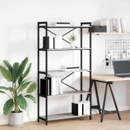 Рафт за книги Сив сонома 80 x 30 x 155 см Инженерно дърво