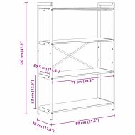 Рафт за книги Сонома дъб 80 x 30 x 120 см Инженерно дърво