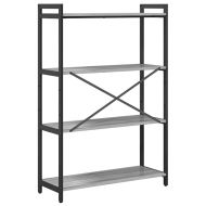 Рафт за книги Сив сонома 80 x 30 x 120 см Инженерно дърво