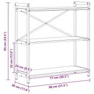 Рафт за книги Черния дъб 80 x 30 x 85 cm Инженерно дърво