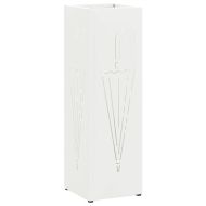 Стойка за чадър със съхранение Бяло 15,5 х 15,5 х 49 см Метал