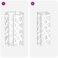 Стойка за чадър със съхранение Бяло 15,5 х 15,5 х 49 см Метал