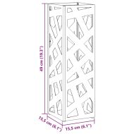 Стойка за чадър със съхранение Бяло 15,5 х 15,5 х 49 см Метал