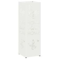 Стойка за чадър със съхранение Бяло 15,5 х 15,5 х 49 см Метал