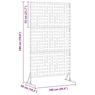 Екран за уединение Сив 100 x 50 x 180 см Патинираща стомана