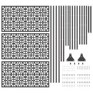 Екран за уединение Черно 100 x 50 x 180 см Стомана