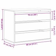 Чекмеджетен шкаф Черно 80 x 41 x 58 см Инженерно дърво