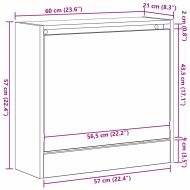 Шкаф за обувки с рафт Дъб 60 x 21 x 57 cm Инженерно дърво