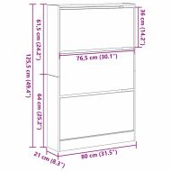 Шкаф за обувки с рафт Дъб 80 x 21 x 125,5 cm Инженерно дърво