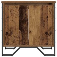 Шкаф за мивка в баня със съхранение Старо дърво 60 x 35 x 60 см