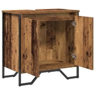 Шкаф за мивка в баня със съхранение Старо дърво 60 x 35 x 60 см