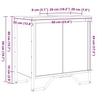 Шкаф за мивка в баня със съхранение Старо дърво 60 x 35 x 60 см