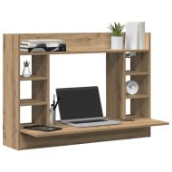 Стенно бюро с рафт дъб артизан 105 x 48 x 75 см Инженерно дърво