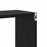 Стенен рафт с рафт Монтиране на стена Черно Инженерно дърво