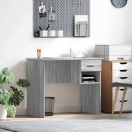 Бюро с чекмедже Сив Сонома 90 x 49 x 75 см Инженерно дърво