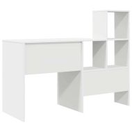 Бюро с рафт Бяло 131,5 x 50 x 106,5 см Инженерно дърво