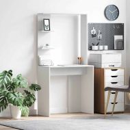 Бюро с рафт Бяло 78,5 x 37 x 154,5 см Инженерно дърво