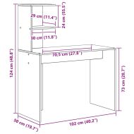 Бюро с рафт Бяло 102 x 50 x 124 см Инженерно дърво