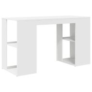 Бюро с рафт Бяло 130 x 50.5 x 75 см Инженерно дърво