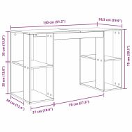 Бюро с рафт Димян дъб 130 x 50.5 x 75 см Инженерно дърво