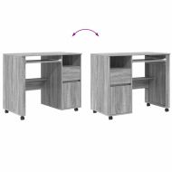 Бюро на колела Сив Сонома 91 x 50 x 77 см Инженерно дърво