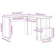Ъглово бюро с рафт Дъб 140 x 113,5 x 75 см Инженерно дърво