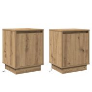 Нощен шкаф 2 pcs Дъб 39 x 34,5 x 50 см Инженерно дърво