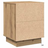 Нощен шкаф 2 pcs Дъб 39 x 34,5 x 50 см Инженерно дърво