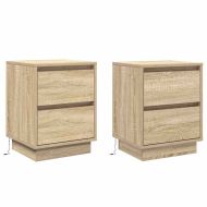 Нощен шкаф 2 pcs Сонома дъб 39 x 34,5 x 50 см Инженерно дърво