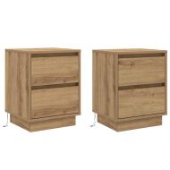 Нощен шкаф 2 pcs Дъб 39 x 34,5 x 50 см Инженерно дърво