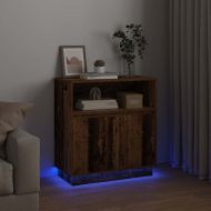 LED конзолна маса Старо дърво 71 x 34,5 x 75 см Инженерно дърво