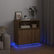 LED конзолна маса Дъб 71 x 34,5 x 75 см Инженерно дърво