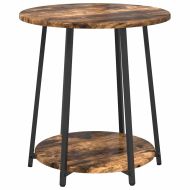 Комплект помощни маси с рафт 2 pcs Димящ дъб и черно