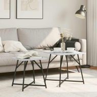 Комплект помощни маси 2 pcs Сив Сономски дъб и черно