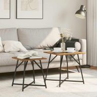 Комплект помощни маси 2 pcs Старо дърво и черно