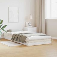 Леглово дъно Бяло 213.5 x 104 x 9 см Солидно борово дърво