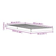 Леглово дъно Естествен 80 x 220 cm Солидно борово дърво