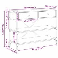 Конзолна маса с чекмедже Черния дъб 100 x 34,5 x 75 см Дърво