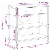 Конзолна маса с чекмедже Черния дъб 75 x 34,5 x 75 см Дърво