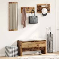 Комплект мебели за антре 4 pcs Старо дърво Инженерно дърво