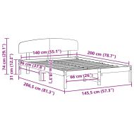 Рамка за легло с таблото Кафяво с восъчно покритие 140 x 200 cm