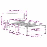 Рамка за легло с таблото Кафяво с восъчно покритие 80 x 200 cm