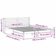 Рамка за легло с таблото Кафяво с восъчно покритие 160 x 210 cm