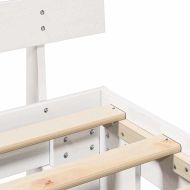 Рамка за легло с таблото Бяло 150 x 200 cm Солидно борово дърво