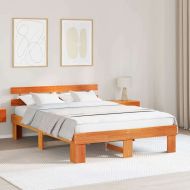 Рамка за легло с таблото Кафяво с восъчно покритие 140 x 200 cm