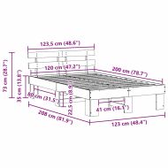 Рамка за легло с таблото Кафяво с восъчно покритие 120 x 200 cm