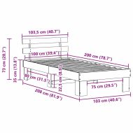 Рамка за легло с таблото Кафяво с восъчно покритие 100 x 200 cm