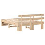 Рамка за легло Кафяво 150 x 200 cm Солидно борово дърво