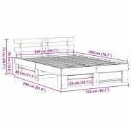 Рамка за легло Кафяво 150 x 200 cm Солидно борово дърво